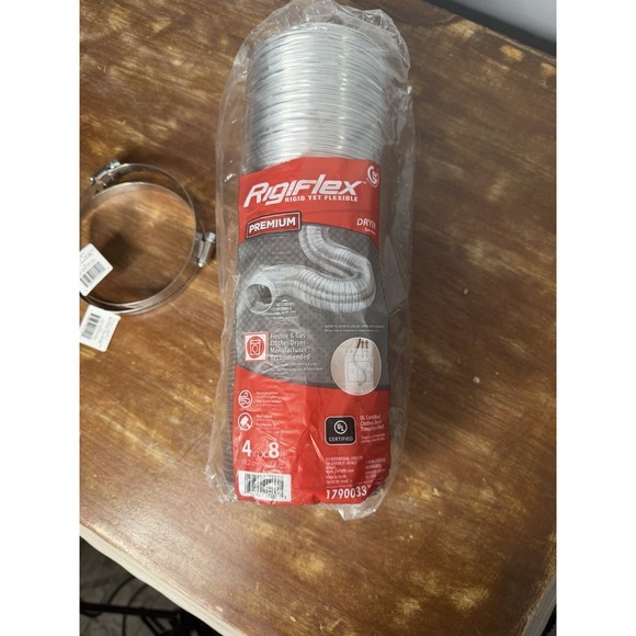 Lambro Rigiflex Semi-Rigid Dryer Duct Vent 4" x 8 ft. 1790033 All Metal Design - Picture 4 of 4